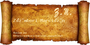 Zámbori Marcián névjegykártya